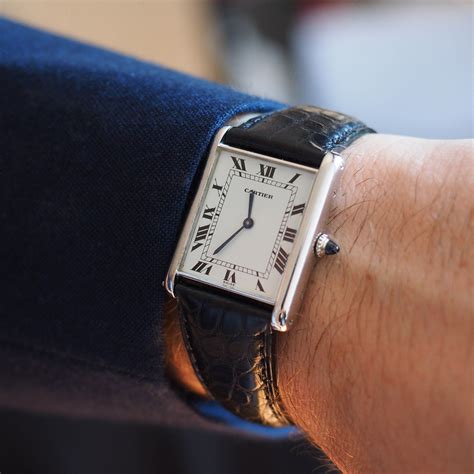 cartier tank must 錶帶|cartier white gold tank watch.